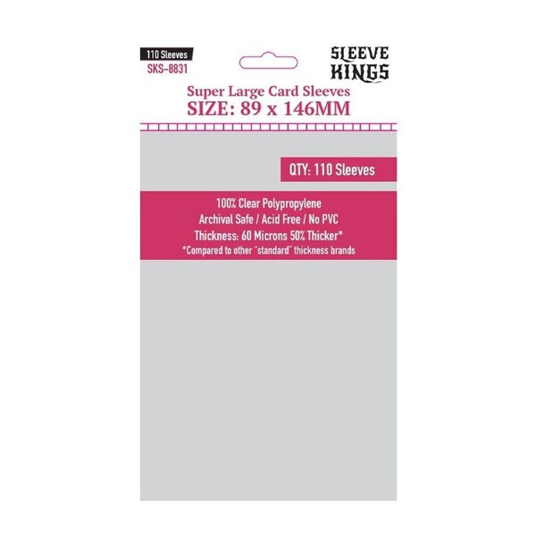 110pc Sleeve Kings 89x146mm Game Card Sleeves Super Large Case/Guard Protector