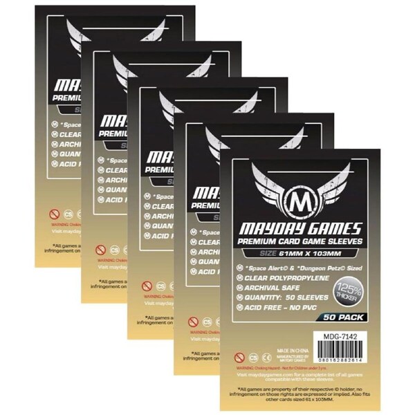 5x 50pc Mayday 61x103mm Premium Space Card Sleeve Case Protector Game Accessory