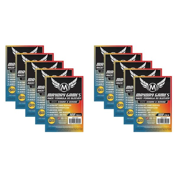 10x 100pc Mayday 55x80mm Race Formula 90 Card Sleeves Case Protector Accessory