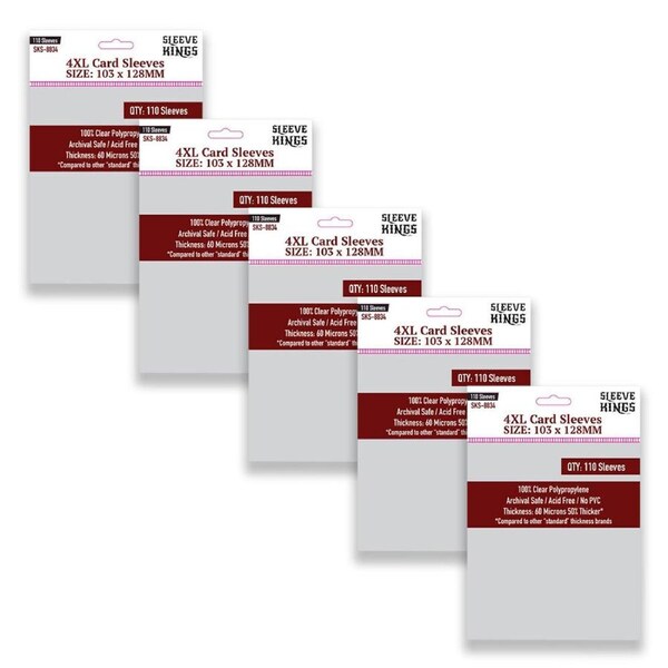 5x 110pc Sleeve Kings 103x128mm/4XL Board Game Card Sleeves Case/Guard Protector