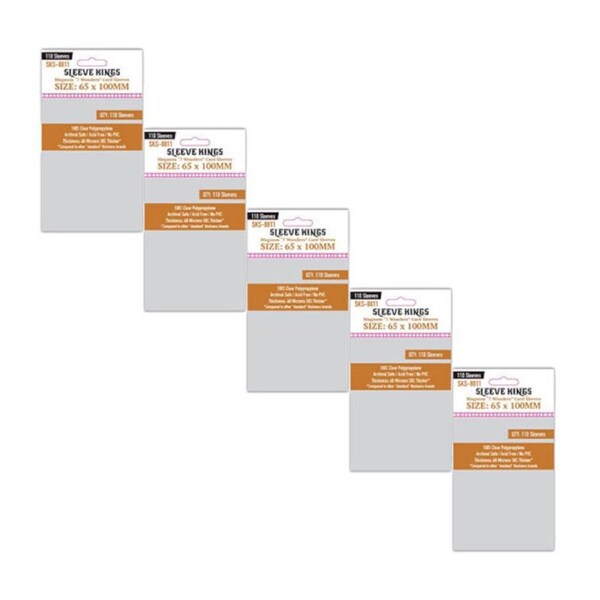 5x 55pc Sleeve Kings 65x100mm Board Game Card Sleeves 7 Wonders Case Protector