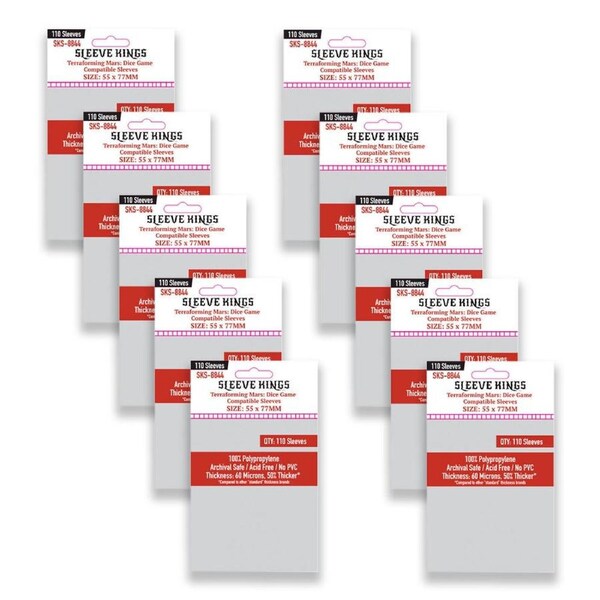 10x 110pc Sleeve Kings 55x77mm Board Game Sleeves Terraforming Mars Case Guard