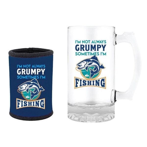 Tankard and Stubby Holder Gift Set 490mL I'm Not Always Grumpy Landmark BG1922
