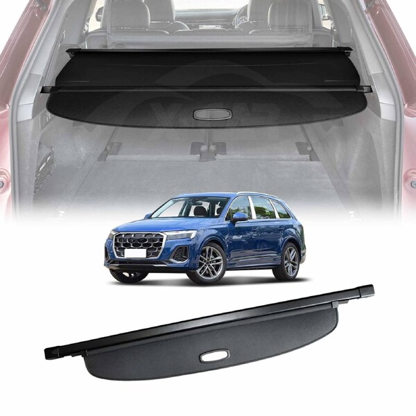 Retractable Cargo Cover for Audi Q7 SQ7 2015-Onwards Rear Rack Partition Shelter Canvas Trunk Luggage Security Shield Shade