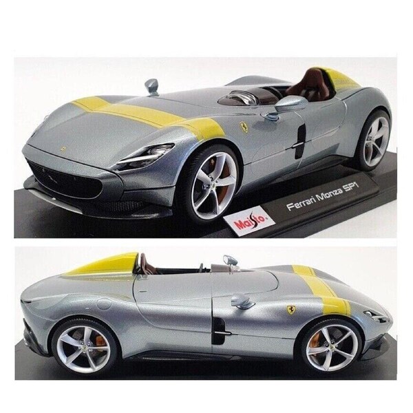 Maisto 1:18 Scale Ferrari Monza Sp1 Metallic Diecast With Plastic Part Car Model