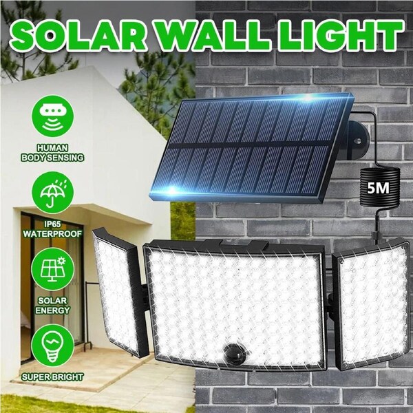 234 LED Solar Power Motion Sensor Light Outdoor Garden Wall Security Flood Lamp
