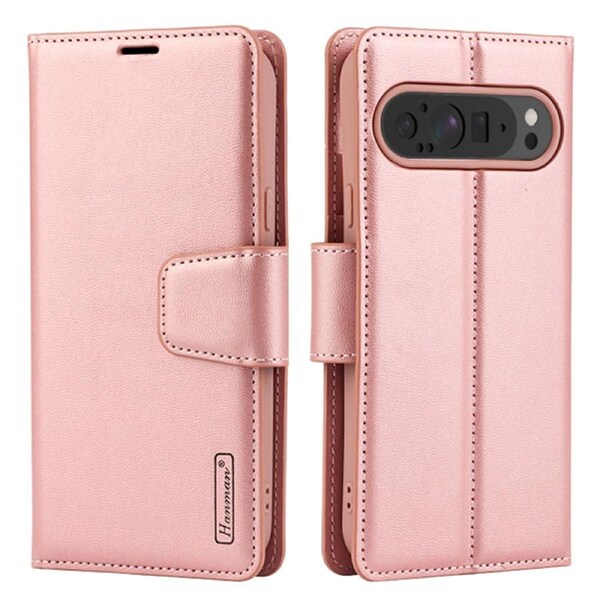 ZUSLAB for Google Pixel 9 Pro XL Case, Hanman Leather Wallet Card Holder Cover - Rose Gold