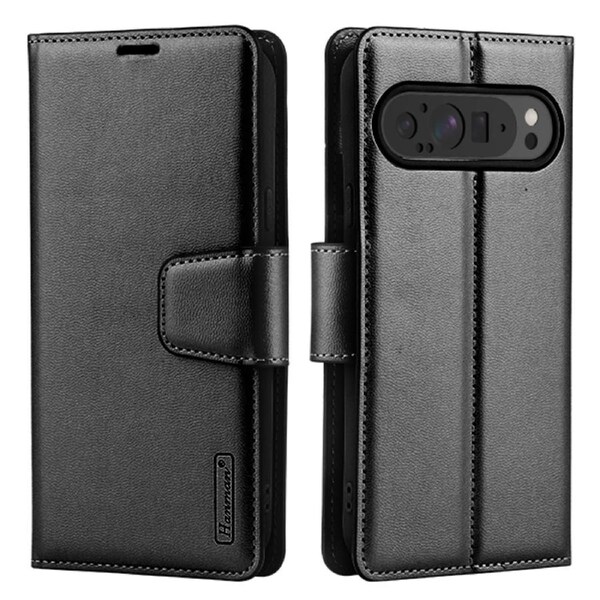 ZUSLAB for Google Pixel 9 Pro XL Case, Hanman Leather Wallet Card Holder Cover - Black