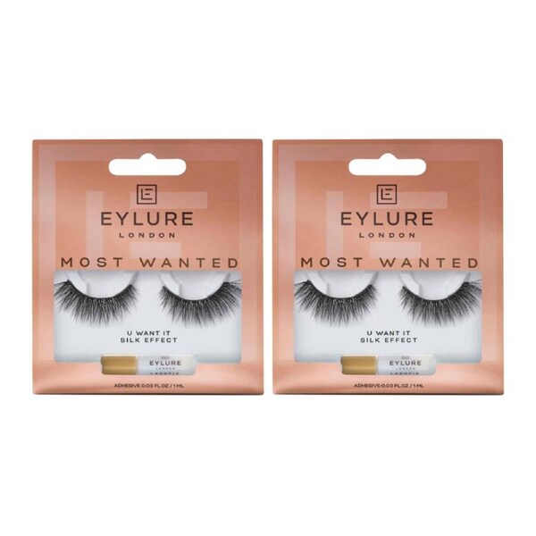 2x Eylure London Most Wanted U Want It Silk Perfect False Eyelashes