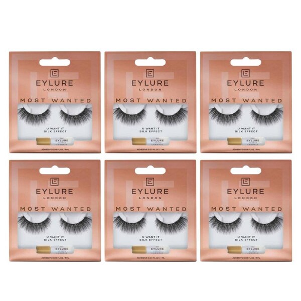 6x Eylure London Most Wanted U Want It Silk Perfect False Eyelashes