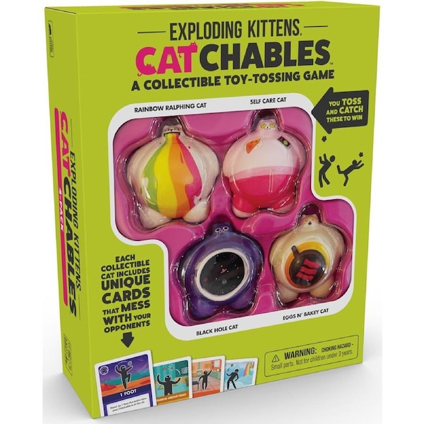 Exploding Kittens Catchables Core 4-Squishy Toy Tossing/Catching Game 8y+