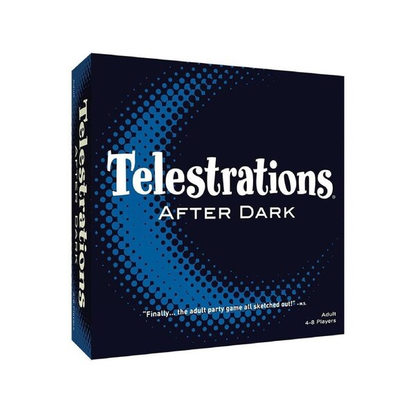 The Op Telestrations After Dark Board Card Party Game w/ Drink Coasters 17y+