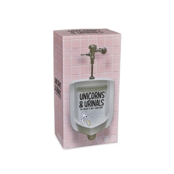 Shenanigames Unicorns & Urinals 4+ Players Card/Sand Timer/Urinal Cake Game 16y+