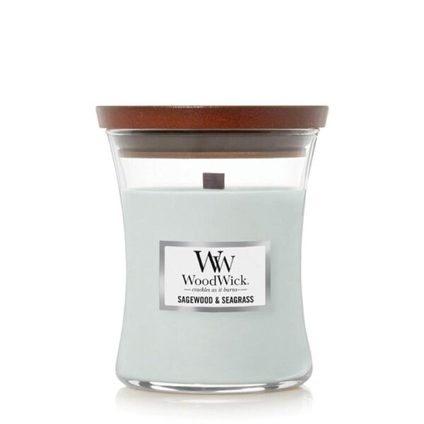 WoodWick Sagewood & Seagrass Medium Scented Candle