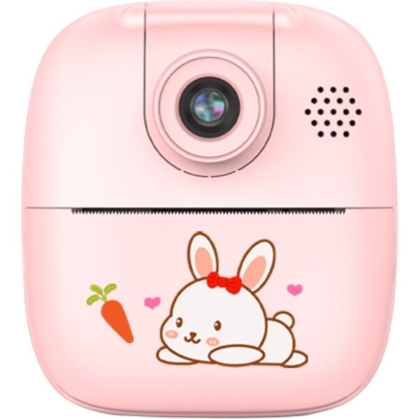 Kids Rechargeable Instant Print Camera Pink - Digital Thermal Photo Video MP3
