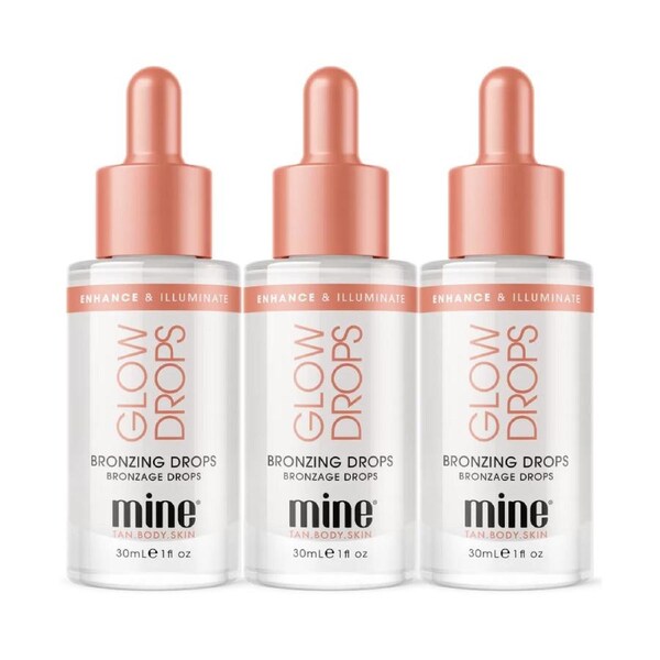 3 x MineTan Bronzing Glow Drops 30mL