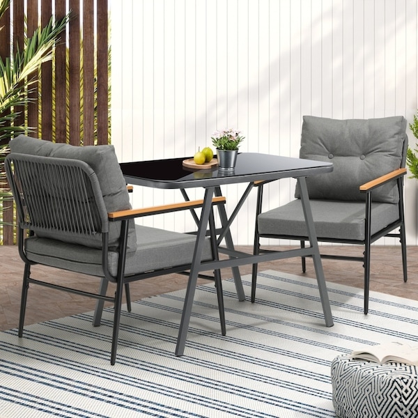 Livsip 2 Seater Outdoor Dining Set Patio Furniture Garden Table and Chairs