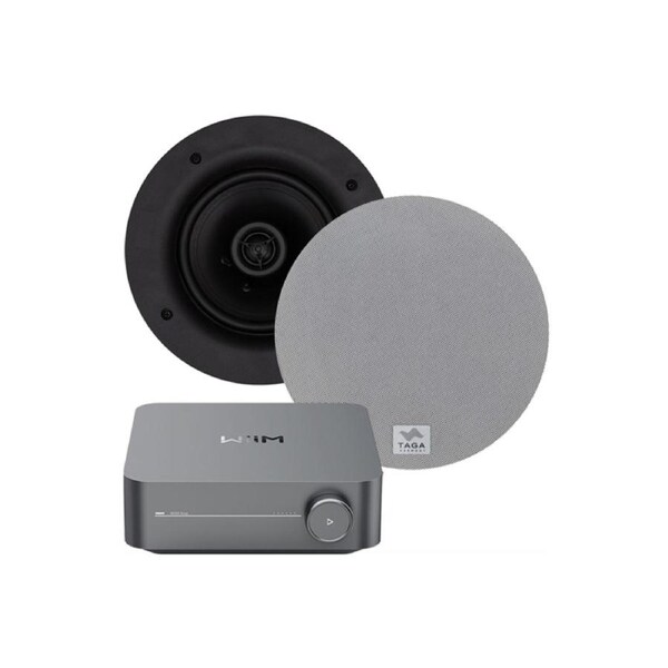 WiiM Retail Background Music System Streaming Amp In-Ceiling Speakers
