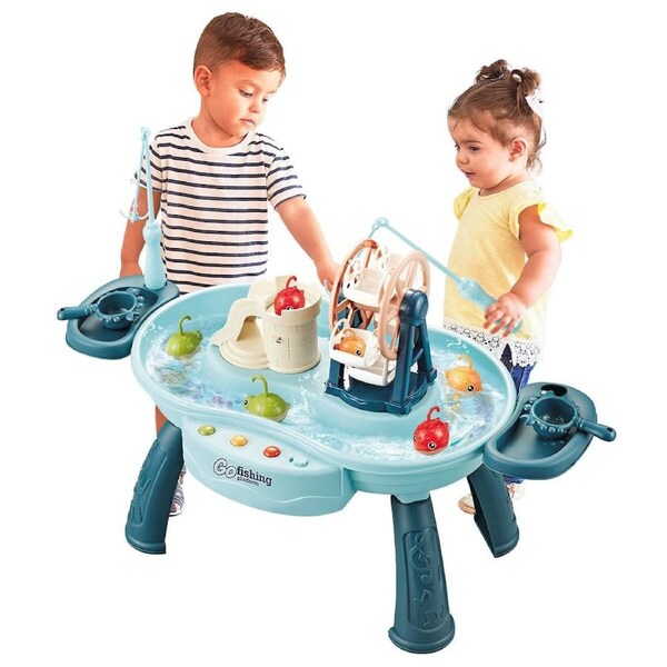 Fishing Game Water Table Kids Pretend Play Set Electric Pool Toys Children Role Pond Outdoor Backyard Activity