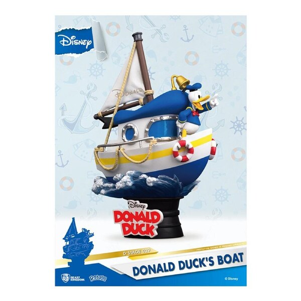 Beast Kingdom D Stage Donald Ducks Boat Disney Decorative Figurine Model Set