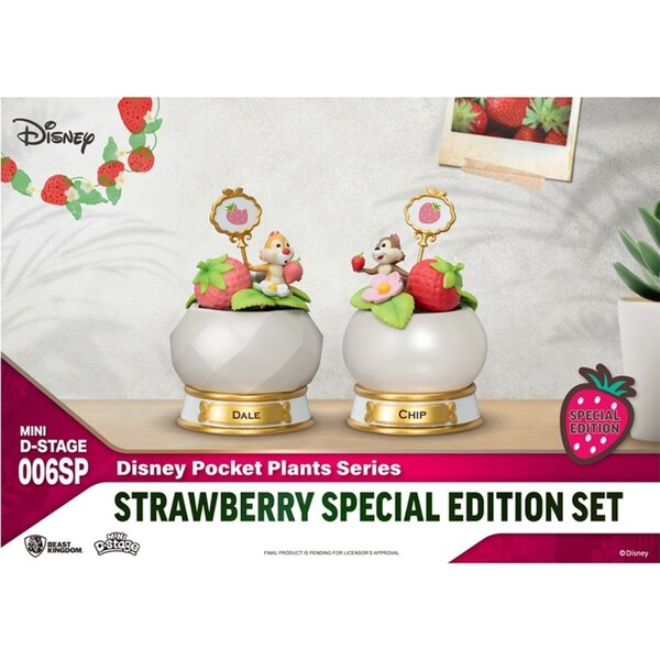 Beast Kingdom Mini D Stage Disney Pocket Plants Strawberry Set Chip n Dale