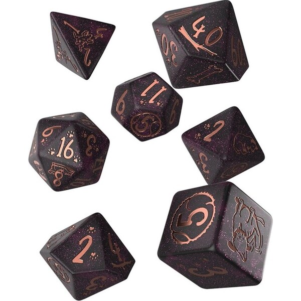 7pc Q-Workshop Dogs Luna Role Playing Game Tabletop Gaming Plastic Dice Set