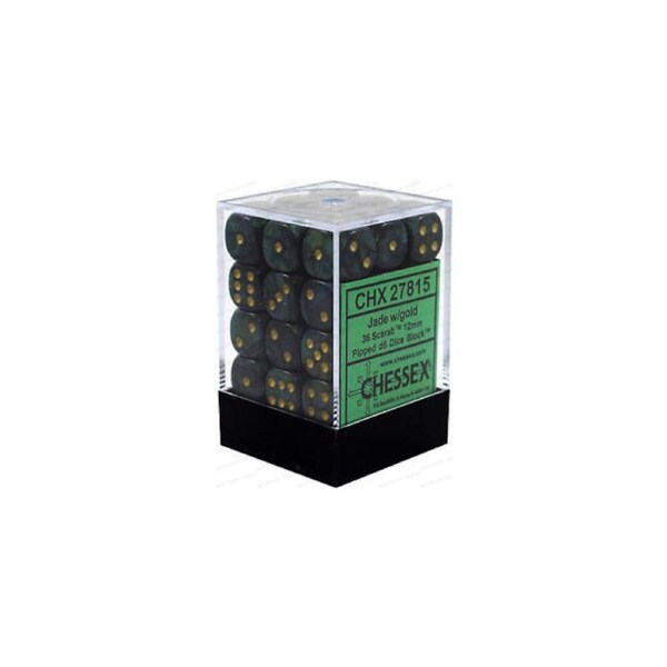 Chessex D6 Scarab Dice for Collectors & Tabletop RPG Accessories Jade/Gold 1.2cm