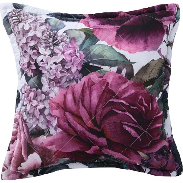 Bianca Abigail Square Berry Polyester Floral Inspired Design Cushion 43cm