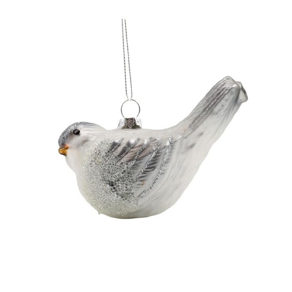 Hanging Silver Bird Tree Ornament 14cm