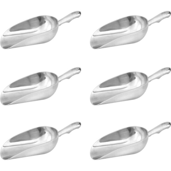 Trenton 6 x Scoop with Round Bottom 1000ml / 35oz - Aluminium Ice / Ingredients / Serving