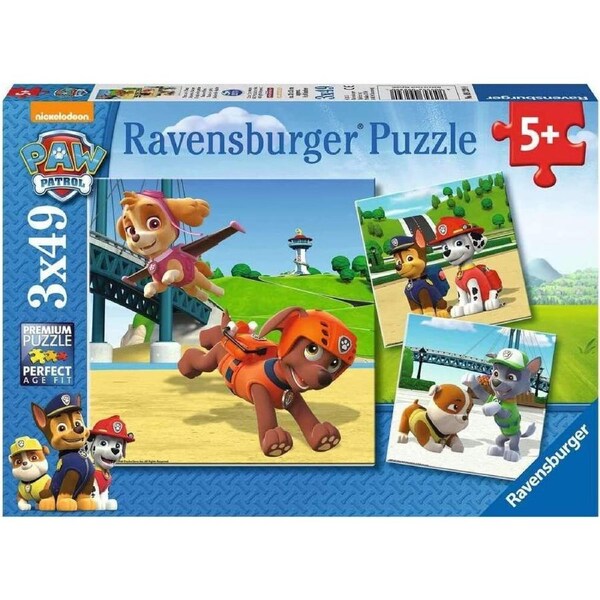 Ravensburger 3x 49pc Children Puzzle Set Paw Patrol Team on 4 Paws 5+ 09239