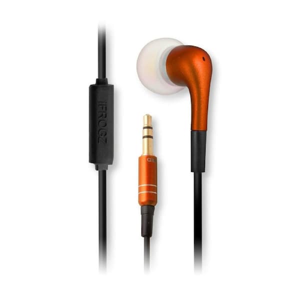 iFrogz Audio Luxe Audiophile Earphones with Microphone for iPhone Android -Orange