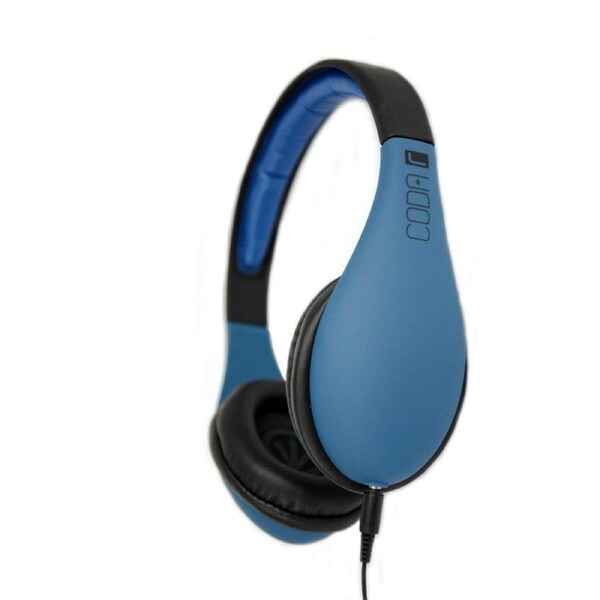 iFrogz Audio Big Bass Headphones with In Line Remote Mic + Detachable Cord-CODA Blue