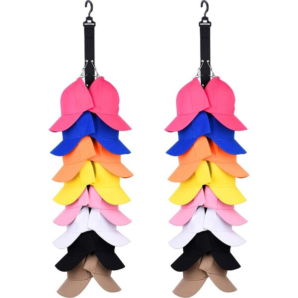 4pcs Closet Hanging Cap Organizer 16 Baseball Cap Racks Hook Hat Holder Storage
