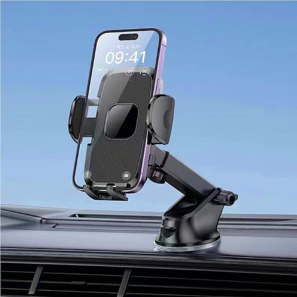Car Phone Mount Long Arm Suction Cup Sucker Car Phone Holder Stand