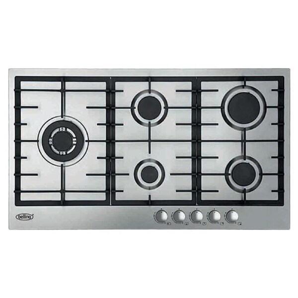 Belling 90cm 5 Burner Gas Cooktop in Stainless Steel Finish