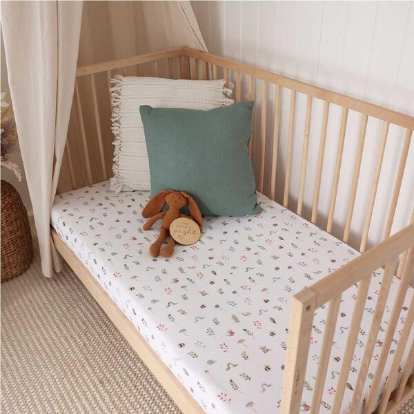 Snuggle Hunny Garden Friends Organic Fitted Cot Sheet