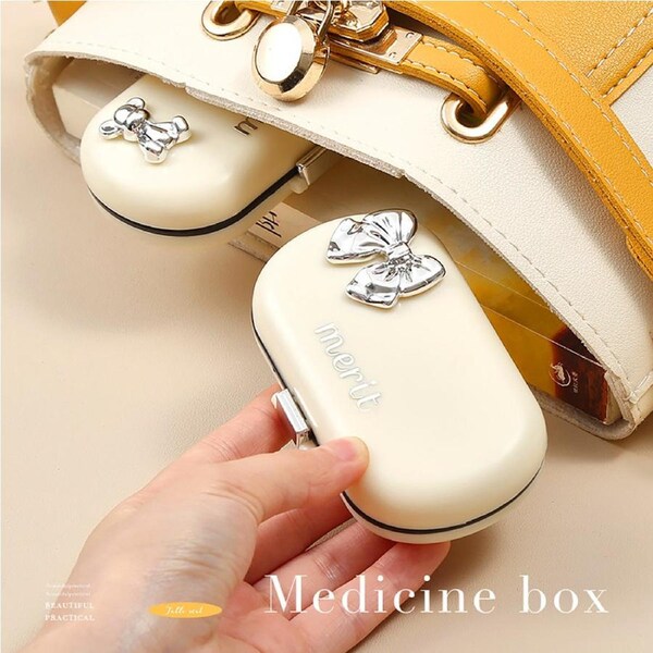 2 Pack 6/4grids Organizer Container For Travel Pill Box With Medicine Cutter