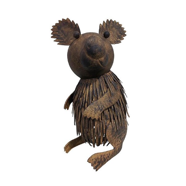 Willow & Silk Metal Cute Rustic Koala Animal Garden Statue 40cm