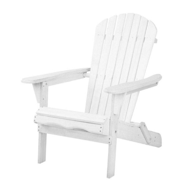 Outdoor Furniture Beach Chairs Wooden Adirondack Patio Garden Chair White