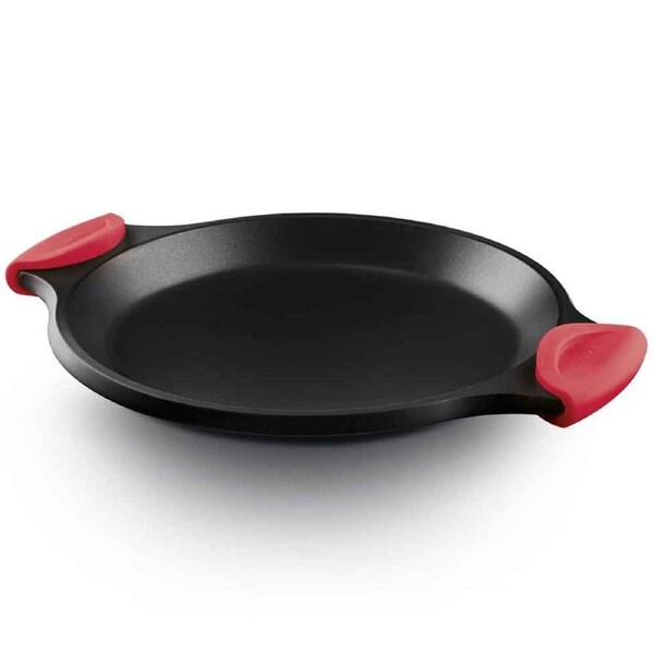 Fundix by Castey Cast Aluminium 40cm Paella Pan in Black + Silicone Handle Covers