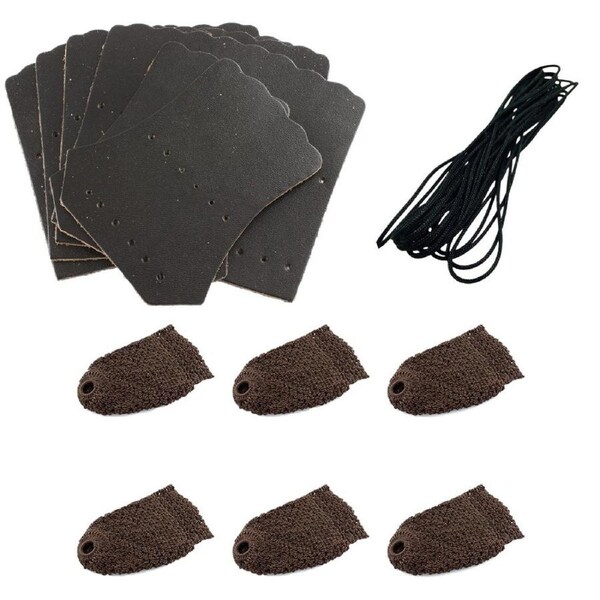 Thick Quality Deluxe Cotton Pool Snooker billiard Table Pockets BROWN Nets, Stitching Cord & Black LEATHERS