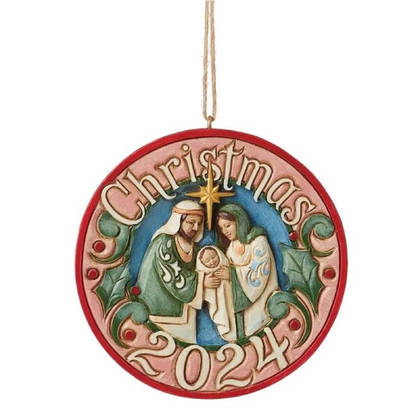 Jim Shore Heartwood Creek - Holy Family 2024 Hanging Ornament