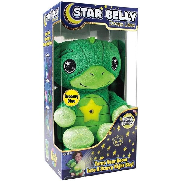 Star Belly Dream Lites Stuffed Animal Night Light Green Dino