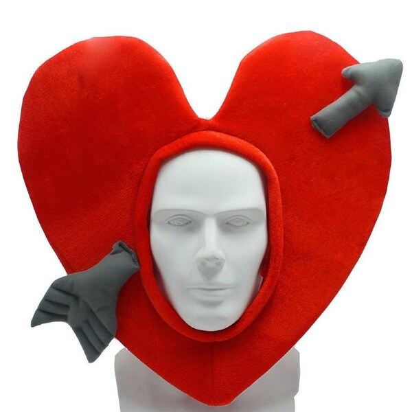 Cartoon Love Plush Head Cover Photo Props for Performance and Costume Accessory