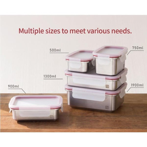 JIA - Microwave Safe SS Food Container 10 pcs Combo with Free silicon Lids