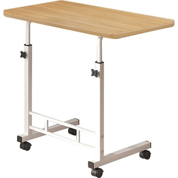 SOGA 40x80cm Walnut Bedside Table Movable Bedroom Desk Student Computer Table