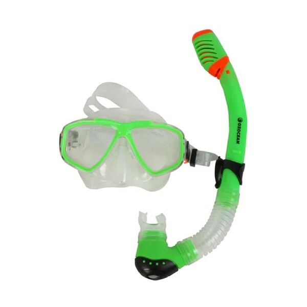 OzOcean 2 Piece Keppel Kids Mask and Snorkel Set - Green - OZ1102