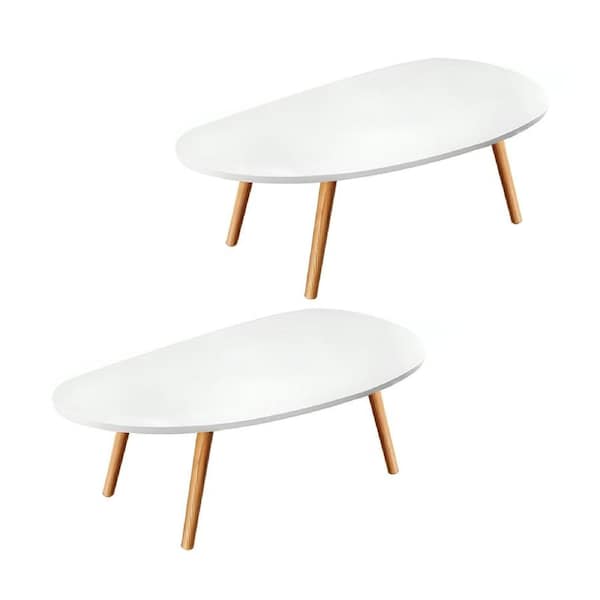 SOGA 2X 80x40cm White Living Room Nordic Coffee Table Simple Modern Home Style