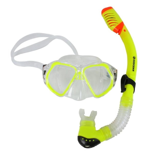 OzOcean 2 Piece Ningaloo Kids Mask and Snorkel Set - Yellow - OZ1103